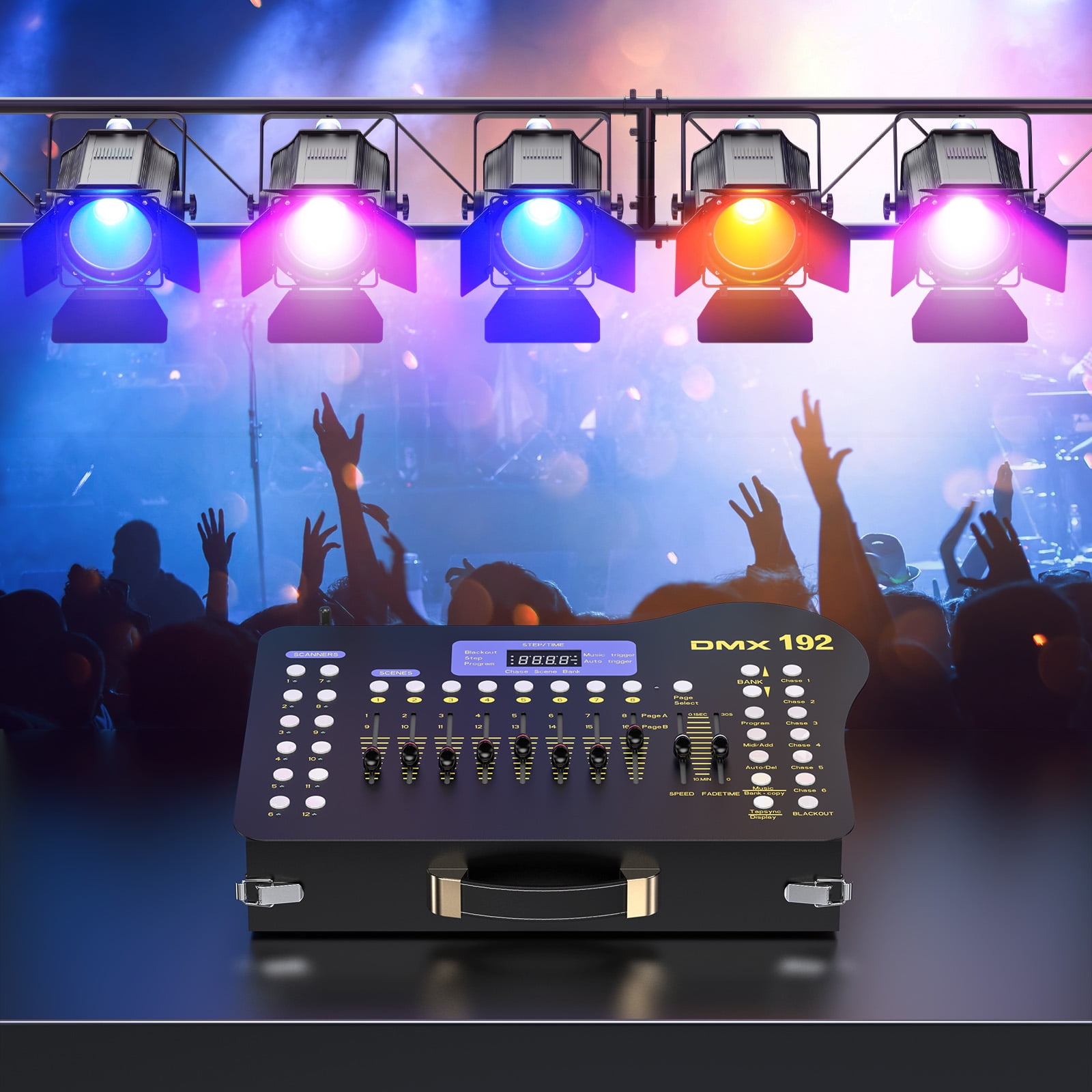 Black Grand Console DMX and MIDI Operator 192 Channel Light