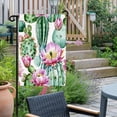 thumbnail image 2 of Garden Flag Double-Side Printed House Flag Pink White Flowers Yard Flag Green Cactus Welcome Banner Decor Outdoor Holiday Decorations 12*18in, 2 of 8