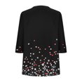 thumbnail image 3 of Cotton Linen Button Up Shirts for Women 3/4 Length Sleeve V Neck Graphic Print Tee T-shirts Womens Loose Tunic Tops (XL, Black), 3 of 4