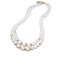 thumbnail image 1 of Collar de perlas de imitación de lujo de doble capa ajustable Farfi para fiesta, dorado, 1 of 5