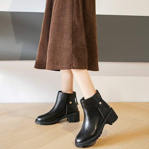 Cameland Hidden High Heel Zipper Wedge Boots, Vintage Calf Boots Women's Leather Women's Shoes Vintage Western Flat Boots, Calf Boots Women's Flat Boots