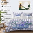 thumbnail image 3 of Spring Flowers Bedding Duvet Cover Set Full Size 4 Pieces Hydrangea Purple Buffalo Plaid Bedding Set with Zipper Closure, 1 Comforter Cover 86x86 Inches 1 Flat Sheet & 2 Pillow Cases, 3 of 7