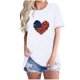thumbnail image 1 of Camisetas de Manga Corta para las Mujeres Día de la Independencia Impresión Básica Camiseta de Verano, Cuello Redondo Casual Camiseta Blusa, 1 of 4