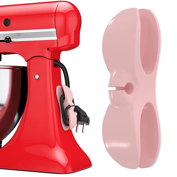 Organizador de cables para electrodomésticos, 2 unidades, color rosa. Adhesivo para pequeños electrodomésticos, enrollador de cables de cocina, organizador para cables de electrodomésticos y licuadora