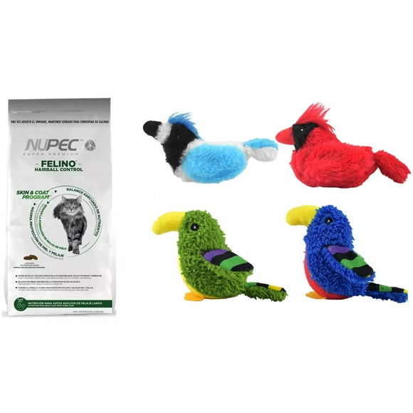 Paquete Nupec hairball 3 kg + 1 juguete sonido de ave real con catnip Fancy pets