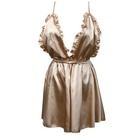 

Felcia Fashion Women Sleepwear Spaghetti Straps V-Neck Playsuit Backless Nightdress