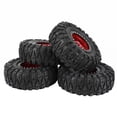 thumbnail image 4 of Pneu RC, Roue RC Largeur 1,8 Po Alliage d'Aluminium pour Crawler RC 1/10 Rouge, 4 of 8