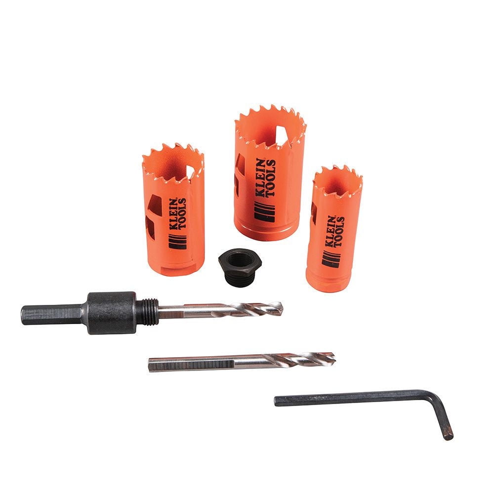 Klein Tools 3-Piece Hole Saw Kit W/ Arbor