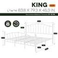 thumbnail image 3 of Einfach King Bed Frame, Metal Platform Bed with Heart-Shaped Headboard and Footboard, 12.6'' Under-Bed Storage Space, No Box Spring Needed, White, 3 of 8