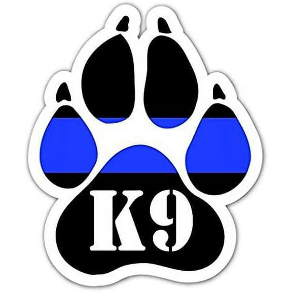3 Pack - K9 Unit Paws Blue Ribbon Vinyl Decal Bumper Sticker