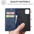 thumbnail image 3 of Case for iPhone 11 6.1 inch, Vintage Classic Matte Leather Wallet Case Flip Notebook Style Cover with Magnetic Closure Kickstand Card Slots - Dark Blue, 3 of 14