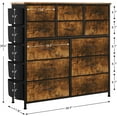 thumbnail image 3 of GAOMON 12 Drawer Fabric Dresser with Side Pockets and Hooks, Sturdy Chest of Drawers for Bedroom, Closet, Living Room, or Hallway, Modern Storage Organizer with Anti-Tip Design, Brown, 3 of 8