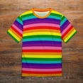 thumbnail image 6 of T Shirt For Men Rainbow Pride Flag LGBT Colorful Stripes Men Novelty Beach Graphic Tees Short Sleeve, 6 of 7