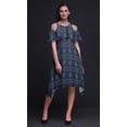 thumbnail image 4 of Bimba Robe Tunique à Épaules Dénudées pour Femme, Imprimée Damassée, Col Rond, Coupe Droite, Fête - Moyen, 4 of 6