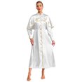 thumbnail image 1 of Miaeowve Robe de Clergé pour Femmes, Robe de Chorale, Col Montant, Ministre, Élégante, Manches Longues, Robe Maxi, Blanc, TG, 1 of 7