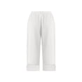 thumbnail image 6 of Cethrio Cotton Linen Shorts for Girl, Casual Knee Length School Elastic Waist Summer Shorts White Size 9-10 T, 6 of 7