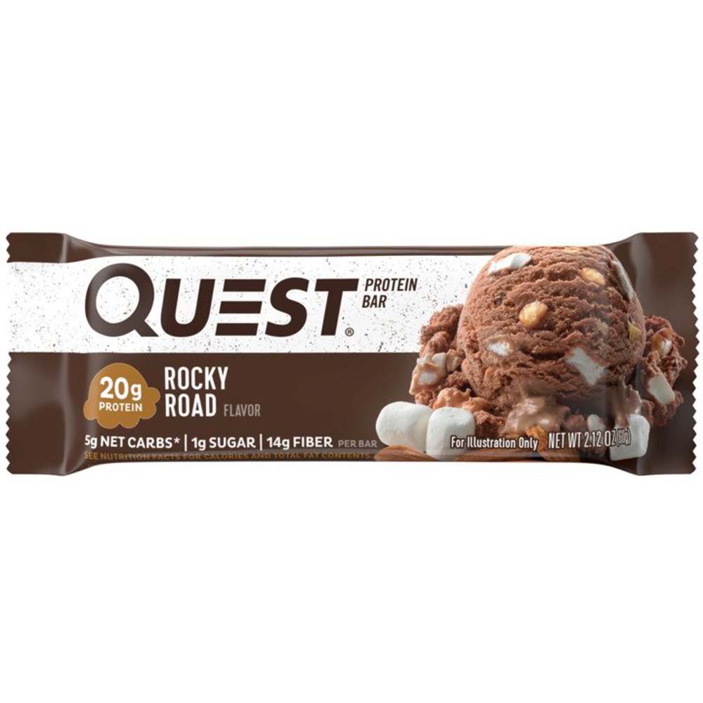 Quest Protein Bar, Rocky Road, 20g Protein, 1 Ct