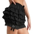 thumbnail image 3 of vastwit Womens Layered Ruffled Bloomers Shorts Gothic Pantaloons Vintage Pumpkin Pettipants A Black S, 3 of 5