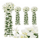 thumbnail image 1 of 4pcs Flores Artificiales Violeta Decoración Fiesta Bod BLANCO VERDE, 1 of 5