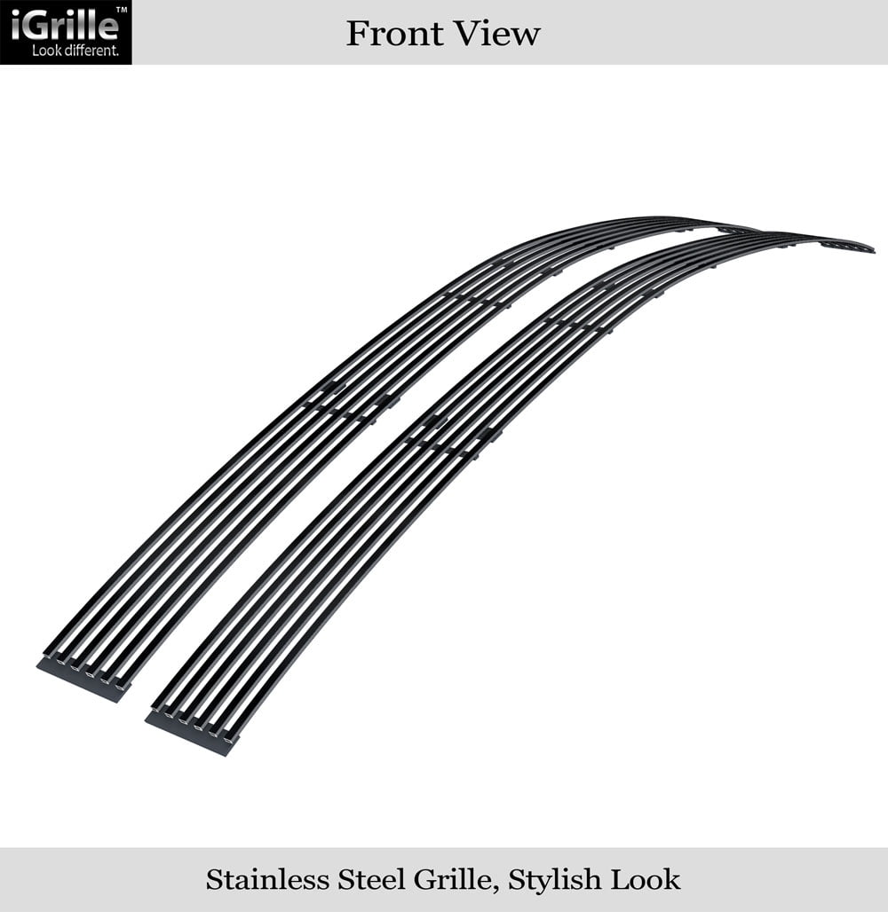 APS Compatible with 1994-1999 Chevy Blazer C K Pickup Suburban Tahoe Phantom Style Main Upper Stainless Steel Black 8x6 Horizontal Billet Grille Insert C85211J