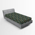 thumbnail image 2 of Ambesonne Mosaic Fitted Sheet, Geometric Triangles Modern, Twin XL Size, Pale Eggplant and Teal, 2 of 5