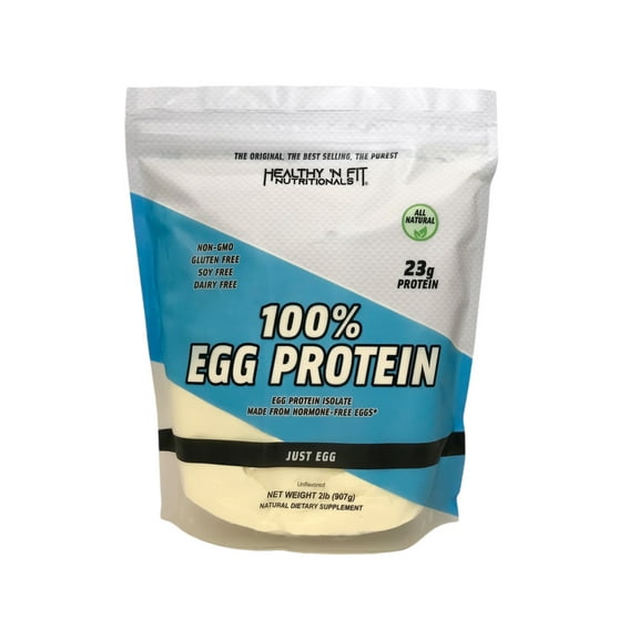 Healthy 'N Fit - 100% Egg Protein (unflavored ), 2Lbs, Great for Baking and Mixing, 100% Egg White Isolate