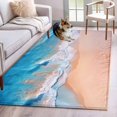 thumbnail image 2 of Blue Beach Large Area Rugs for Bedroom Living Room, Soft Non Slip Carpet Bedside Rug, Summer Ocean Coastal Nautical Seaside Rectangular Floor Cover Kitchen Accent Rug 4'x6' for Dining Room/Office, 2 of 9