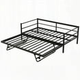 thumbnail image 6 of Twin Size Metal Daybed with Pop Up Trundle and LED Lighting, Black, 6 of 15