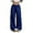 Blue, variant on Womens Pants Olive Green Leopard Print Satin Fabric Drawstring Waist Wide-Leg Fit Casual Vacation Daily Errands Retro Style Trendy Pants