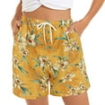 thumbnail image 2 of Lroveb Board Shorts for Women, Summer Casual Beach Shorts, Womens Shorts Comfy Elastic Waist Floral Print With 2 Pockets Khaki, 2 of 8