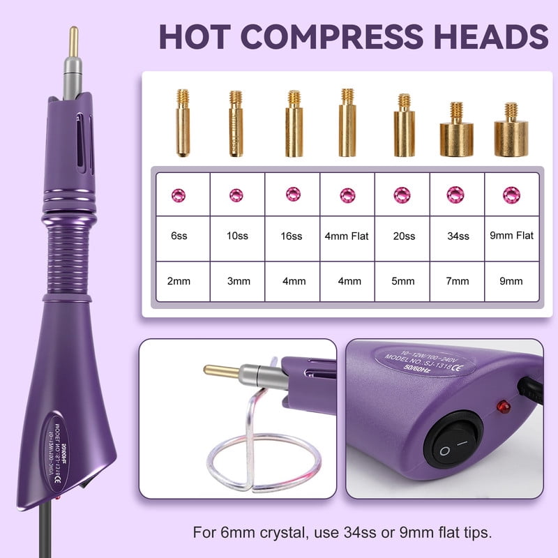 Hotfix Applicator DIY Hot Fix Rhinestone Applicator Wand Tool Kit for Clothes Fabric Crafts US