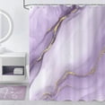 thumbnail image 2 of Lavender Modern Shower Curtain, Lavender Purple Mix Gold Ombre Marble Texture Luxury Bathroom Curtain Waterproof Fabric Machine Washable with Hooks, 36" Wx72 L, 2 of 6