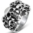thumbnail image 1 of HSHDLDF Stainless Steel Gothic Skull Vintage Antique Style Biker Cocktail Party Ring, 1 of 4