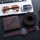 thumbnail image 4 of Reloj de hombre, regalo, traje, reloj de cuarzo, reloj, temperamento, cinturón, billetera, gafas, conjunto de 4 piezas, 4 of 5