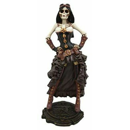 Ebros Gift Steampunk Skeleton Costume Lady Figurine 7.5