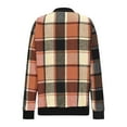 thumbnail image 4 of Aboser Plaid Bomber Jackets for Women Retro Chequered Print Windbreaker Zip Up Cropped Jacket Casual Stand Collar Outerwear Lightweight Long Sleeve Coat with Pockets, 4 of 6