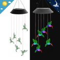 thumbnail image 4 of 1 Uds., colibrí LED para exteriores, carillón de viento LED colorido, luz Solar para paisaje, patio, jardín, luz LED de carillón de viento, 4 of 5