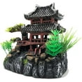 thumbnail image 4 of Nvzi Chinese Ancient Water Towns Aquarium Décor Ornaments, Resin Fish Tank Decorations Hideout Castle 8", Hand Painted with Realistic Details Tree (Water Town with red Stairs), 4 of 5