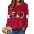 thumbnail image 6 of Godom Halloween Sweatshirts for Women Pumpkin Graphic Crewneck Long Sleeve Tops Casual Loose Pullover Shirts 2025 Clothes, 6 of 7
