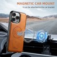 thumbnail image 6 of ELEHOLD Case for iPhone 16 Pro,2 in 1 Detachable Magnetic Leather Wallet Case with Card Holder Kickstand,Khaki, 6 of 9