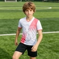 thumbnail image 2 of LIIPEE Summer Outfits For Boys Athleisure Fashion Graphic Short Sleeve Tees Solid Color Shorts 2 Piece Set Kids Quick Drying Breathable Sports Outfit Sets,11-12 Years, 2 of 6
