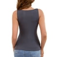thumbnail image 3 of INSPIRE CHIC Women's V Neck Thermal Tank Tops with Built in Bra Warm Undershirt Base Layer Vest M Dark Grey, 3 of 5