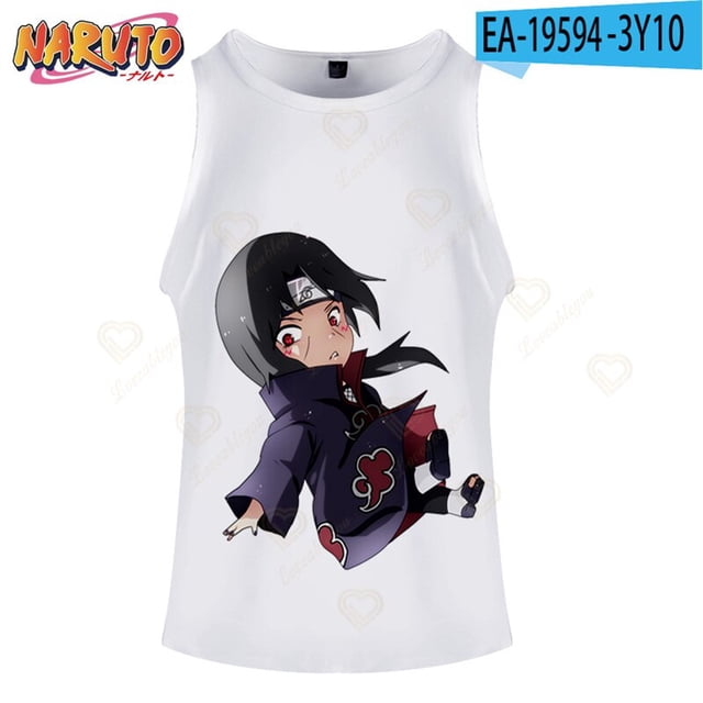 Anime Naruto White Vest 2022 New Fashion Unisex Tank Tops 3d Print Women's Tube Top Sleeveless Men Beachwear DropshippingS Gao Jinjia LED