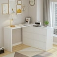 thumbnail image 3 of FUFU & GAGA 6 Drawer Rotating Vanity Dresser and Desk, White, 3 of 5