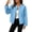 Blue, variant on Women's Wool Blend Cropped Jacket Zip Up Casual Round Neck Long Sleeve Coat Elastic Cuffs Hem Outerwear with Pockets