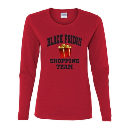 Black Friday Shopping Team Christmas Womens Long Sleeve T-Shirt (Best Black Friday Womens Clothes)
