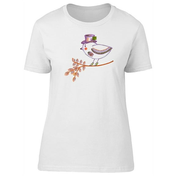 Cute Bird With Hat T-Shirt Women -Image by Shutterstock, Female Large