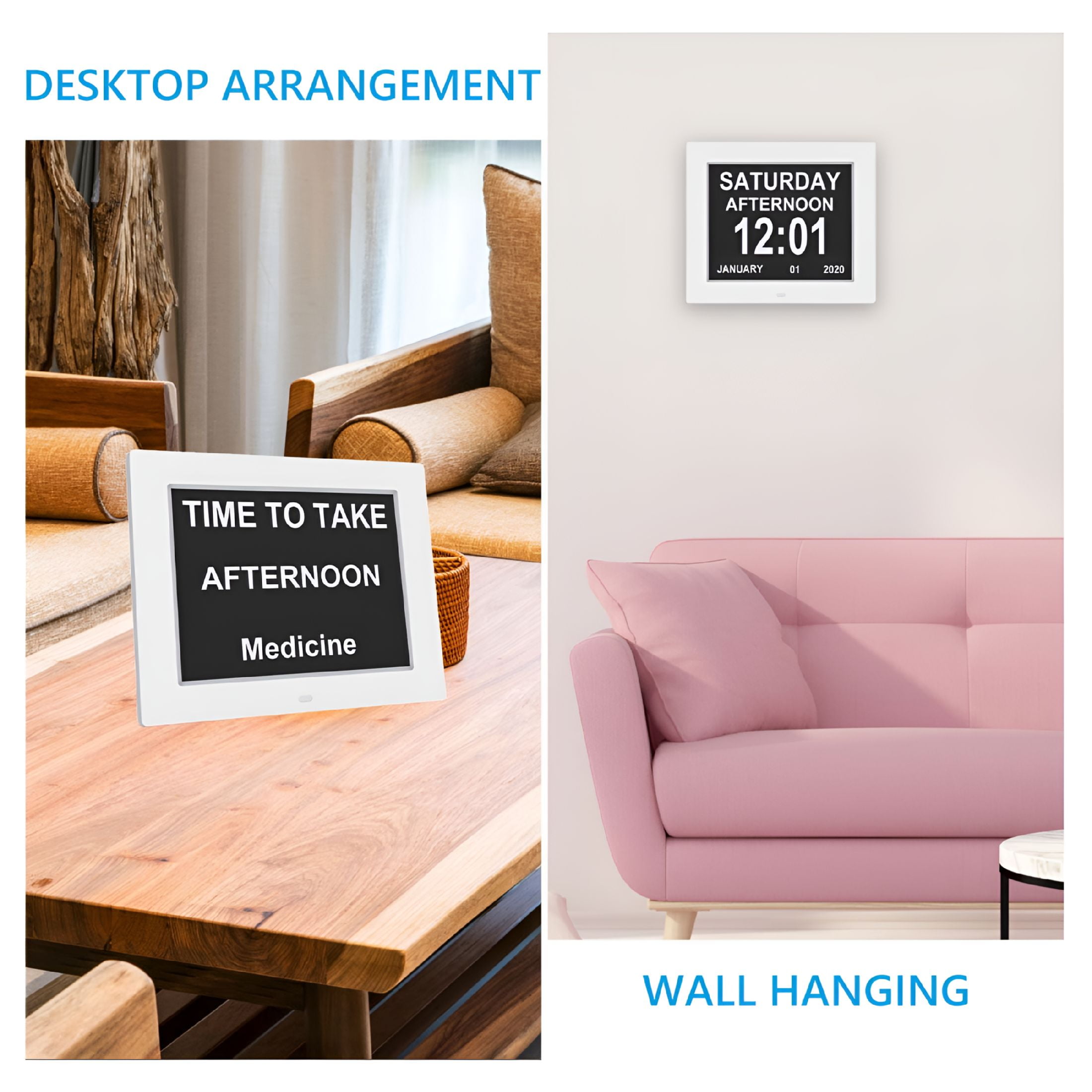 DESIGNICE 2026 New Digital Day Calendar Clock Multifunctional Extra Large Dementia Digital Clock with 5 Alarms and Medication Reminders Home Decor for Seniors Elderly Impaired Vision