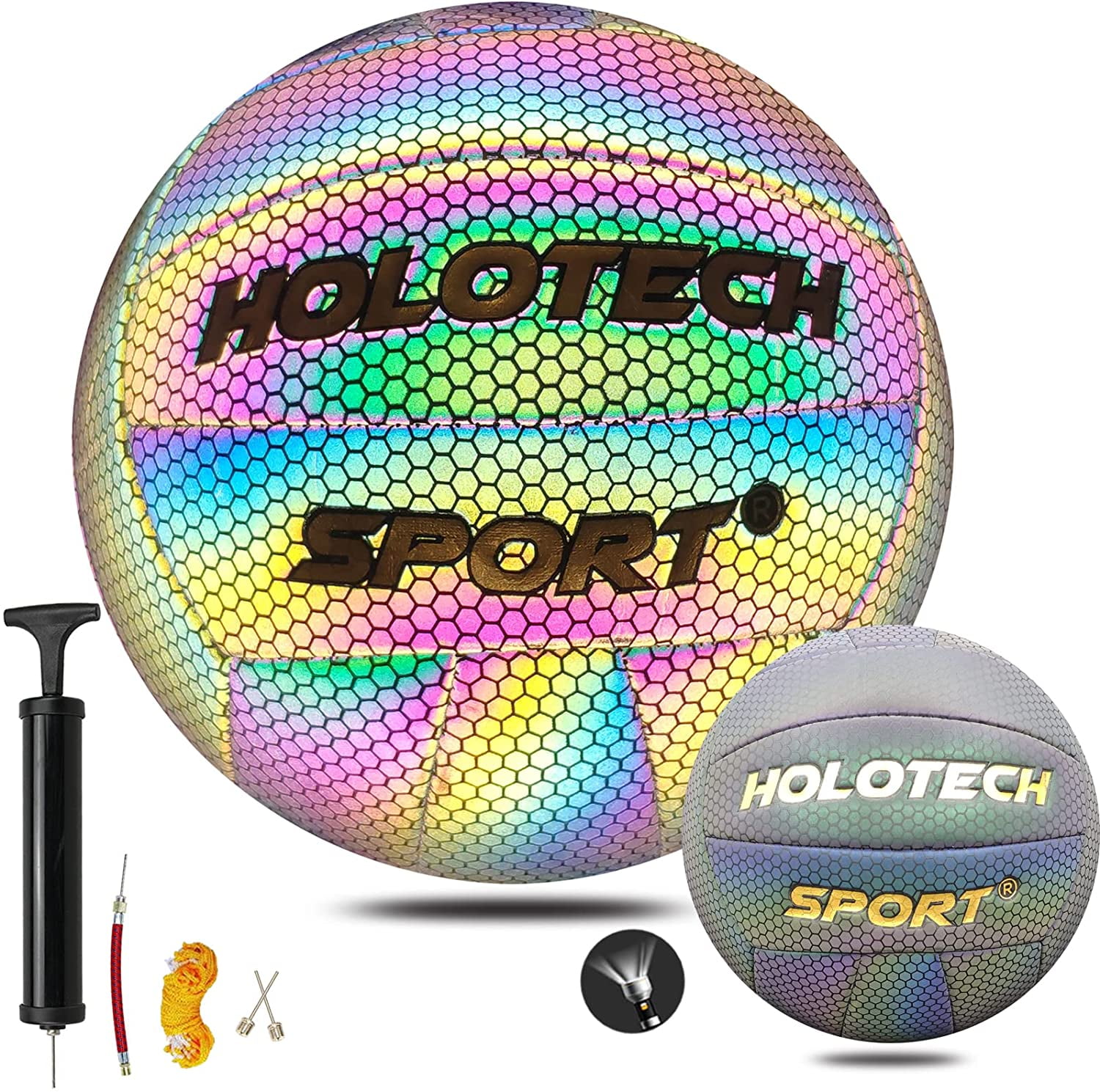 Volleyballs, Holographic Glowing Volleyball Official Size 5, Indoor Outdoor Beach Volleyball Ball for Men Women