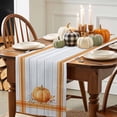 thumbnail image 3 of Orange Pumpkin Table Runner, Autumn Thanksgiving Kitchen Dining Table Decoration for Home Party Decor 13x70 Inches, 3 of 9